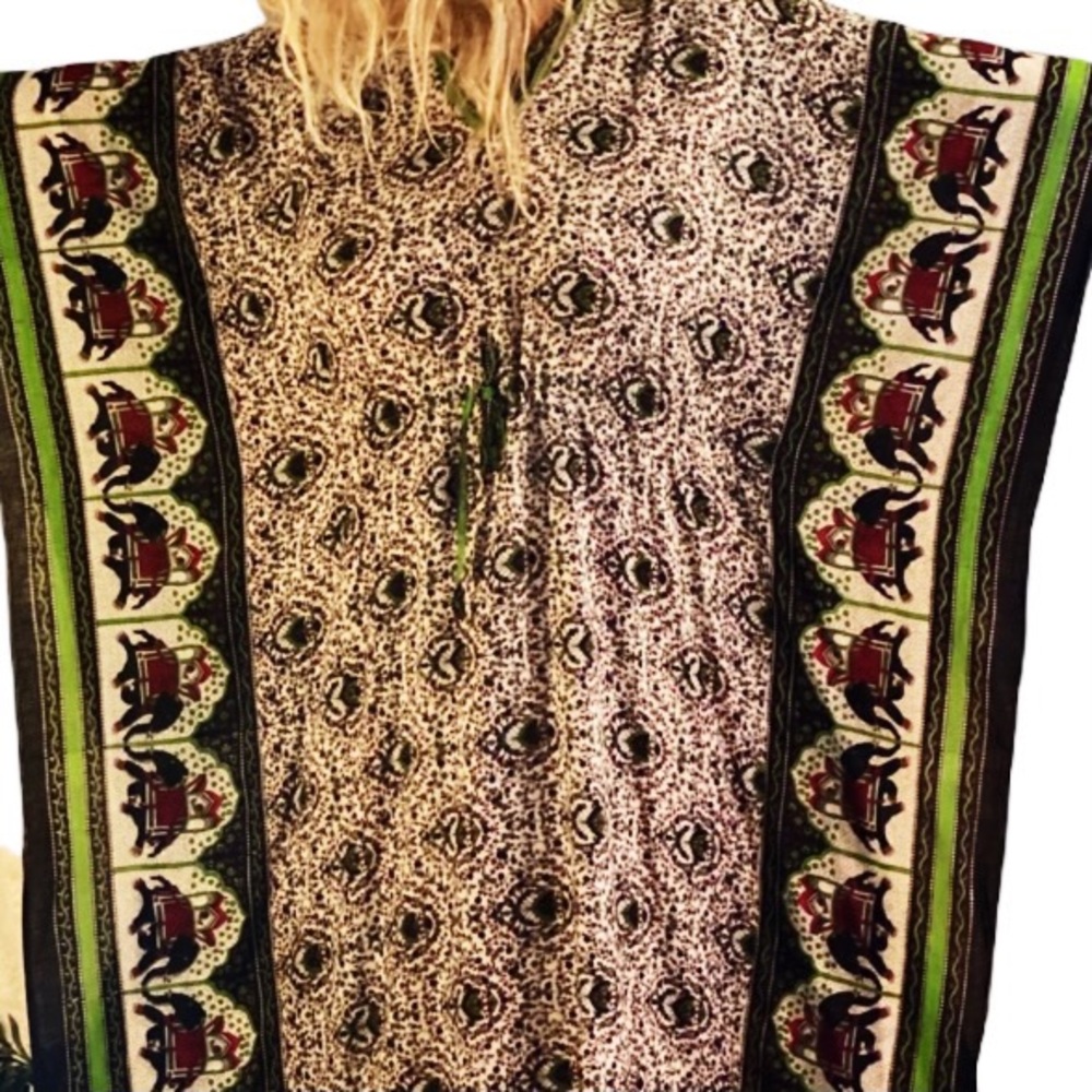 Vintage Elephant Kaftan Coverup dress - Picture 3 of 13